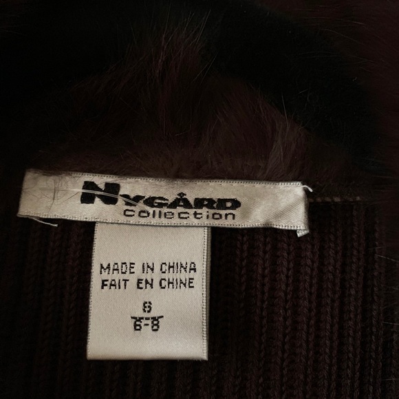 Nygard Suede Leather Rabbit Fur Knit Jacket - Picture 4 of 6